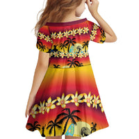 Tropical Islands Sunset Hawaii Family Matching Mermaid Dress and Hawaiian Shirt Go Surfing With Hula Girl - Summer Vibes