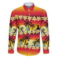 Tropical Islands Sunset Hawaii Family Matching Mermaid Dress and Hawaiian Shirt Go Surfing With Hula Girl - Summer Vibes