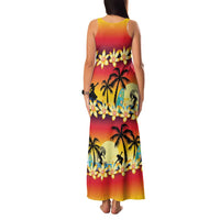 Tropical Islands Sunset Hawaii Family Matching Tank Maxi Dress and Hawaiian Shirt Go Surfing With Hula Girl - Summer Vibes