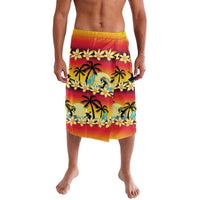 Tropical Islands Sunset Hawaii Lavalava Go Surfing With Hula Girl - Summer Vibes LT14 Red - Polynesian Pride