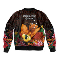 Gude Hi Hai Papua New Guinea Sleeve Zip Bomber Jacket Motuan PNG Raggiana Bird of Paradise Tropical Vibes LT14 - Polynesian Pride