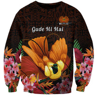 Gude Hi Hai Papua New Guinea Sweatshirt Motuan PNG Raggiana Bird of Paradise Tropical Vibes LT14 Unisex Black - Polynesian Pride