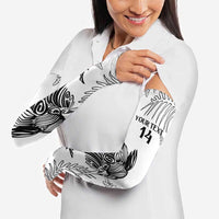 Custom New Zealand Kiwi Football Arm Sleeves Aotearoa Silver Fern - Polynesian Pride