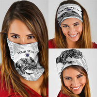 Custom New Zealand Kiwi Football Neck Gaiter Aotearoa Silver Fern - Polynesian Pride