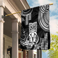Hawaii Ku God Garden Flag Kakau Mix Polynesian Tattoo LT14 House Flag Black - Polynesian Pride