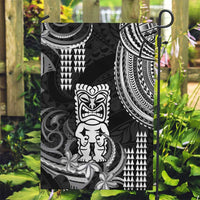 Hawaii Ku God Garden Flag Kakau Mix Polynesian Tattoo LT14 Garden Flag Black - Polynesian Pride