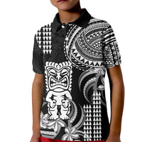 Hawaii Ku God Kid Polo Shirt Kakau Mix Polynesian Tattoo LT14 Kid Black - Polynesian Pride