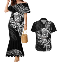 Black Hawaii Kanaloa God Couples Matching Mermaid Dress and Hawaiian Shirt Hawaiian Octopus