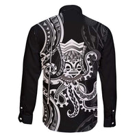 Black Hawaii Kanaloa God Family Matching Short Sleeve Bodycon Dress and Hawaiian Shirt Hawaiian Octopus