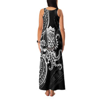 Black Hawaii Kanaloa God Family Matching Tank Maxi Dress and Hawaiian Shirt Hawaiian Octopus