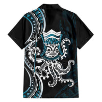 Turquoise Hawaii Kanaloa God Family Matching Puletasi and Hawaiian Shirt Hawaiian Octopus