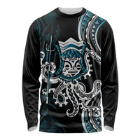 Turquoise Hawaii Kanaloa God Long Sleeve Shirt Hawaiian Octopus LT14 Unisex Turquoise - Polynesian Pride