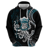 Turquoise Hawaii Kanaloa God Zip Hoodie Hawaiian Octopus