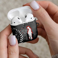 New Zealand ANZAC Day AirPods Case 25th April Silver Fern With Poppy - Polynesian Pride
