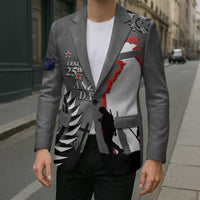 New Zealand ANZAC Day Blazer 25th April Silver Fern With Poppy - Polynesian Pride