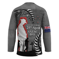 New Zealand ANZAC Day Hockey Jersey 25th April Silver Fern With Poppy - Polynesian Pride