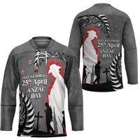 New Zealand ANZAC Day Hockey Jersey 25th April Silver Fern With Poppy - Polynesian Pride