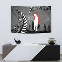 New Zealand ANZAC Day Tapestry 25th April Silver Fern With Poppy LT14 - Polynesian Pride