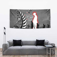 New Zealand ANZAC Day Tapestry 25th April Silver Fern With Poppy LT14 - Polynesian Pride