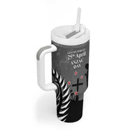 New Zealand ANZAC Day Tumbler With Handle 25th April Silver Fern With Poppy