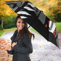 New Zealand ANZAC Day Umbrella 25th April Silver Fern With Poppy - Polynesian Pride