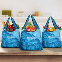 Aloha Hawaii Molokai Island Grocery Bag Hibiscus Tribal Honu Hawaiian Tattoo