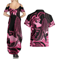 Aloha Hawaii Maui Couples Matching Summer Maxi Dress and Hawaiian Shirt Valley Isle Humpback Whale Black
