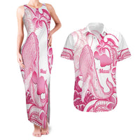 Aloha Hawaii Maui Couples Matching Tank Maxi Dress and Hawaiian Shirt Valley Isle Humpback Whale White