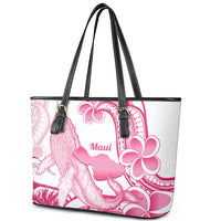Aloha Hawaii Maui Leather Tote Bag Valley Isle Humpback Whale White