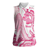 Aloha Hawaii Maui Women Sleeveless Polo Shirt Valley Isle Humpback Whale White LT14 Female White - Polynesian Pride