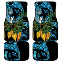 Turquoise New Zealand Kowhai And Piwakawaka Car Mats Maori Ngaru Paua Shell