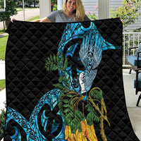 Turquoise New Zealand Kowhai And Piwakawaka Quilt Maori Ngaru Paua Shell