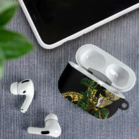 Yellow New Zealand Kowhai And Piwakawaka AirPods Case Maori Ngaru Paua Shell - Polynesian Pride