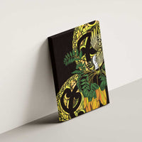 Yellow New Zealand Kowhai And Piwakawaka Canvas Wall Art Maori Ngaru Paua Shell