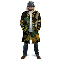 Yellow New Zealand Kowhai And Piwakawaka Cloak Maori Ngaru Paua Shell - Polynesian Pride