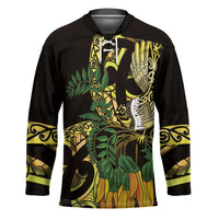 Yellow New Zealand Kowhai And Piwakawaka Hockey Jersey Maori Ngaru Paua Shell LT14 Unisex Yellow - Polynesian Pride