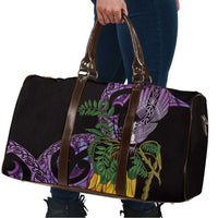 Purple New Zealand Kowhai And Piwakawaka Travel Bag Maori Ngaru Paua Shell - Polynesian Pride