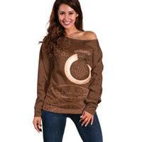 Vanuatu Indipendens Dei Off Shoulder Sweater Yumi 44th Sand Drawing Turtle Mix Lapita