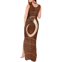 Vanuatu Indipendens Dei Tank Maxi Dress Yumi Sand Drawing Turtle Mix Lapita LT14 - Polynesian Pride