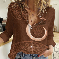 Vanuatu Indipendens Dei Women Casual Shirt Yumi 44th Sand Drawing Turtle Mix Lapita