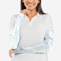 Custom New Zealand Silver Fern Football Arm Sleeves Come On All White - Polynesian Pride