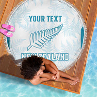 Custom New Zealand Silver Fern Football Beach Blanket Come On All White