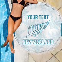 Custom New Zealand Silver Fern Football Beach Blanket Come On All White
