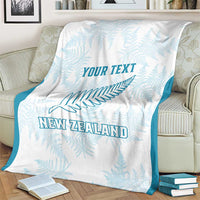 Custom New Zealand Silver Fern Football Blanket Come On All White