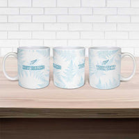 Custom New Zealand Silver Fern Football Ceramic Mug Come On All White - Polynesian Pride