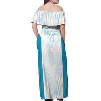 Custom New Zealand Silver Fern Football Off Shoulder Maxi Dress Come On All White