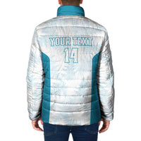 Custom New Zealand Silver Fern Football Padded Jacket Come On All White - Polynesian Pride