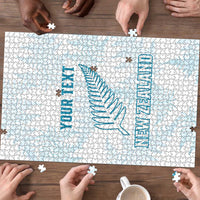 Custom New Zealand Silver Fern Football Puzzle Come On All White - Polynesian Pride