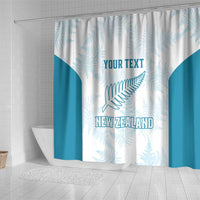 Custom New Zealand Silver Fern Football Shower Curtain Come On All White
