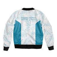 Custom New Zealand Silver Fern Football Sleeve Zip Bomber Jacket Come On All White